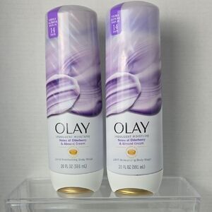 OLAY Indulgent Moisture Body Wash with Purple and White Design